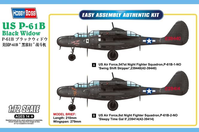 Huvudbild US P-61B BLACK WIDOW SKALA 1/72