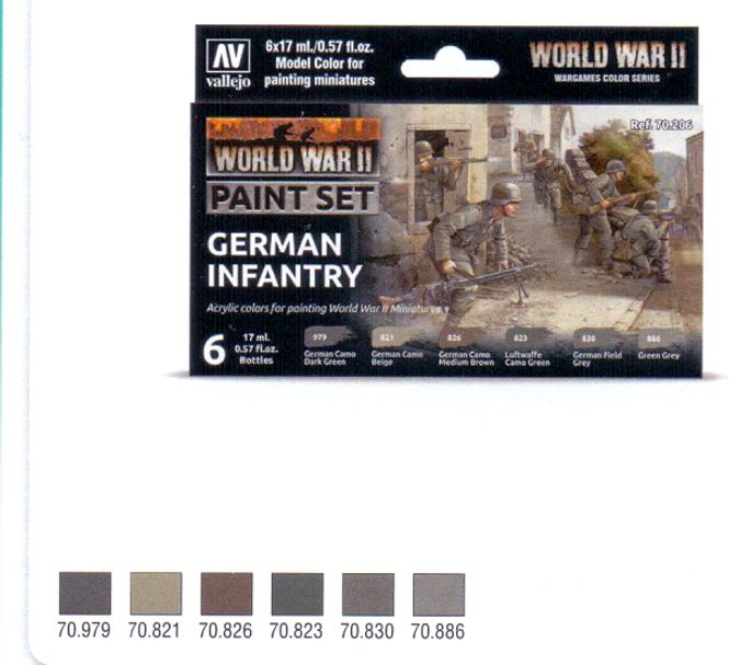 Huvudbild WWII PAINT SET GERMAN INFANTERY. 6X 17 ML.