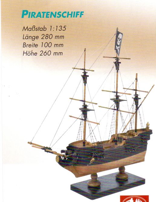 Huvudbild PIRATSKEPP. SKALA 1/135 (FÄRDIGFRÄST SKROV)