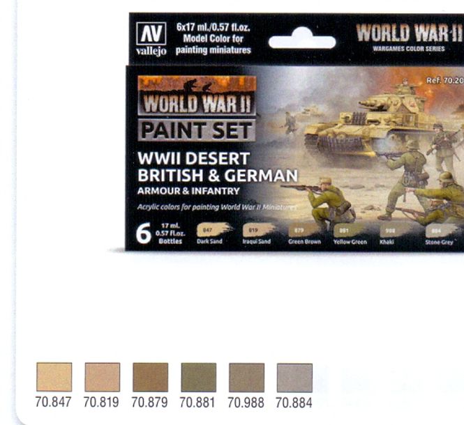Huvudbild WWII PAINT SET DESERT BRITISH & GERMAN ARMOUR & ...